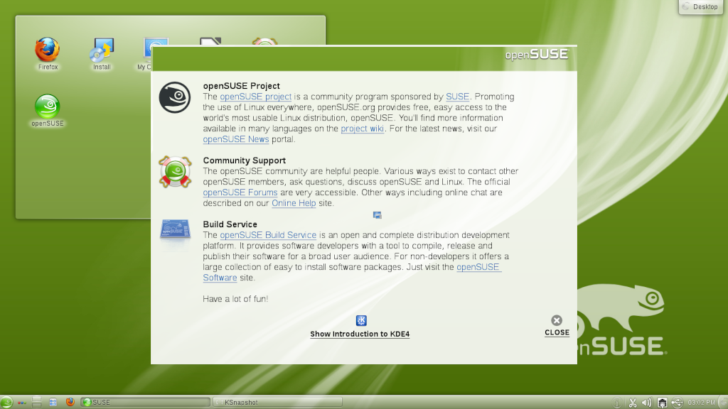 SuSe 11.4 desktop