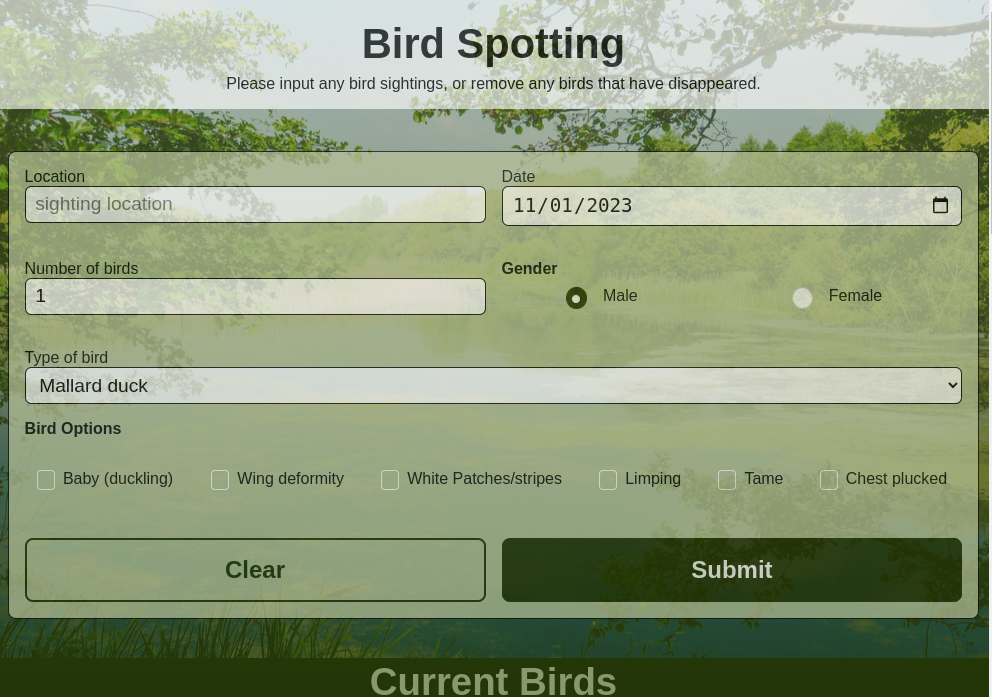 Bird Spotting app