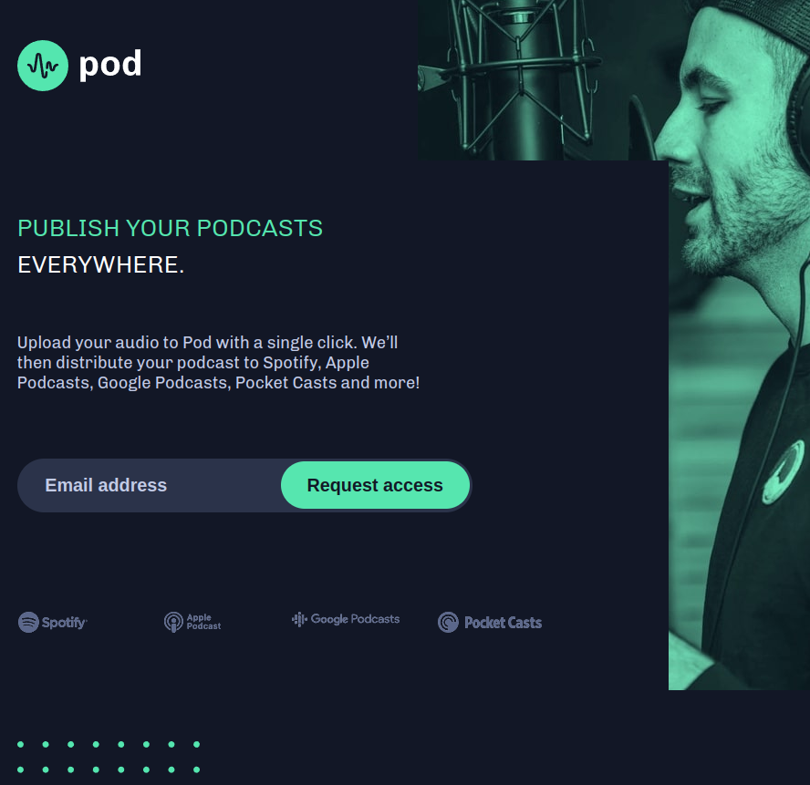 Podcast landing page