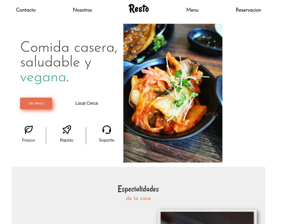 Spanish cafe webpage